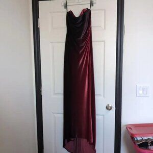 Burgundy velvet dress